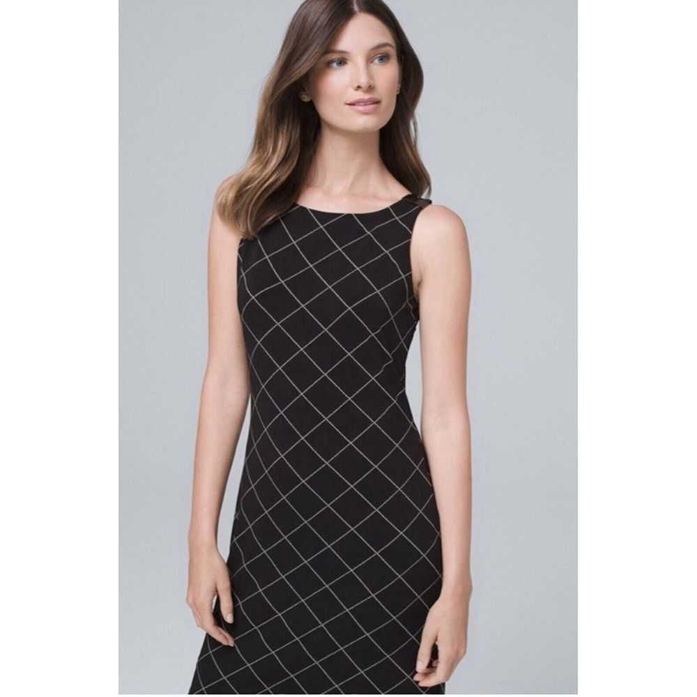 WHBM black‎ And White Jersey Shift Dress With Hardware Accents XS